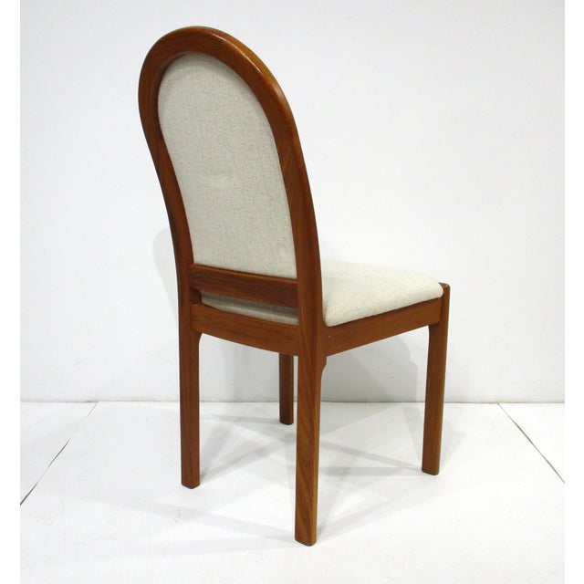 8 Danish Styled Teak Upholstered Dining Chairs in the Style of Niels Moller For Sale In Cincinnati - Image 6 of 17