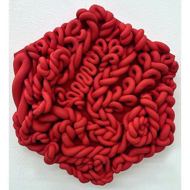 Vibrant Pop Art Red Fake Marshmallow Series Sculpture in Clay For Sale - Image 10 of 10
