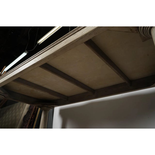 2020s A Nancy Corzine Stone Top Library Table Bleached Oak Finish For Sale - Image 5 of 10