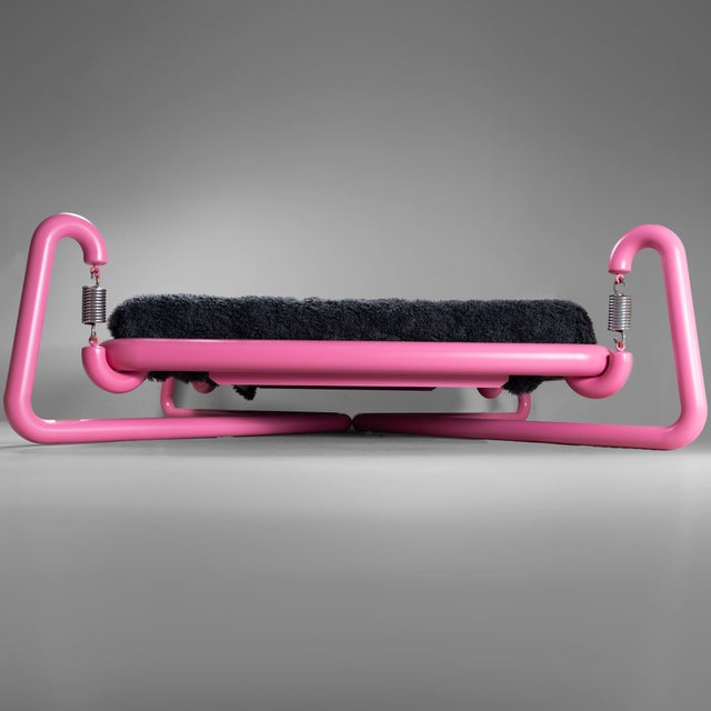 Metal Pink Spring Bed by Marzio Cecchi, 1970 For Sale - Image 7 of 15