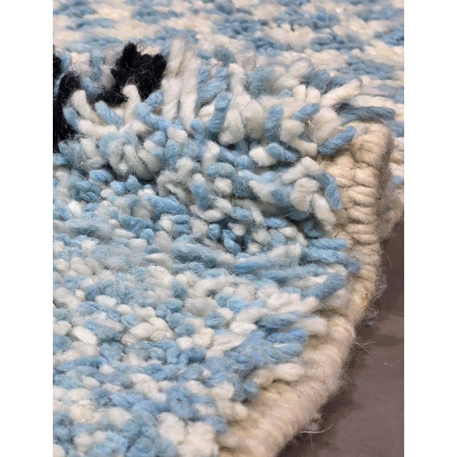 2020s Blue Graphic Diamond Wool Rug - 9.7 X 8.5 Ft For Sale - Image 5 of 6