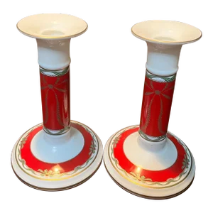 Waterford China Candle Holders - a Pair
