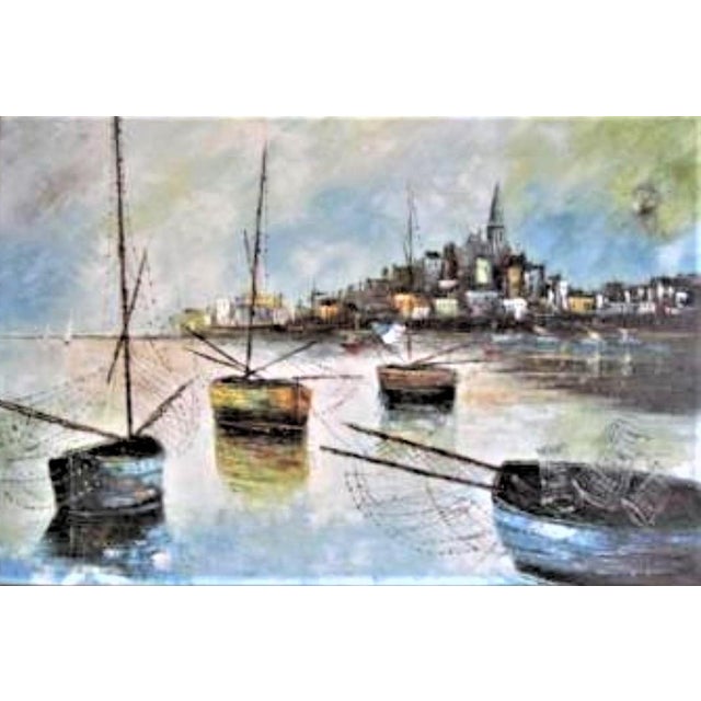Oil Painting by B. Canon 44 X 32 "California School of Painters" Seascape Scene For Sale In Chicago - Image 6 of 9
