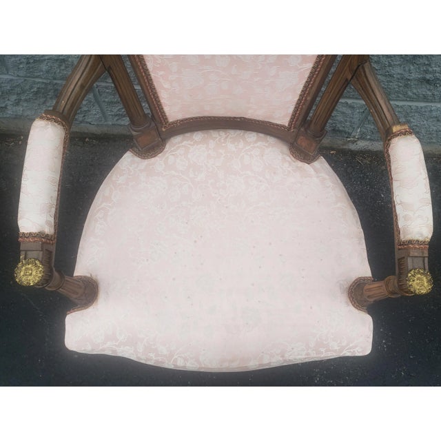 Early 20th Century Louis XV Mahogany and Giltwood Upholstered Armchair For Sale In Washington DC - Image 6 of 10