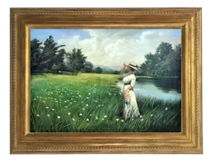 Jean Louis Richard, Walk to the Lake, 2002, Oil on Canvas, Framed