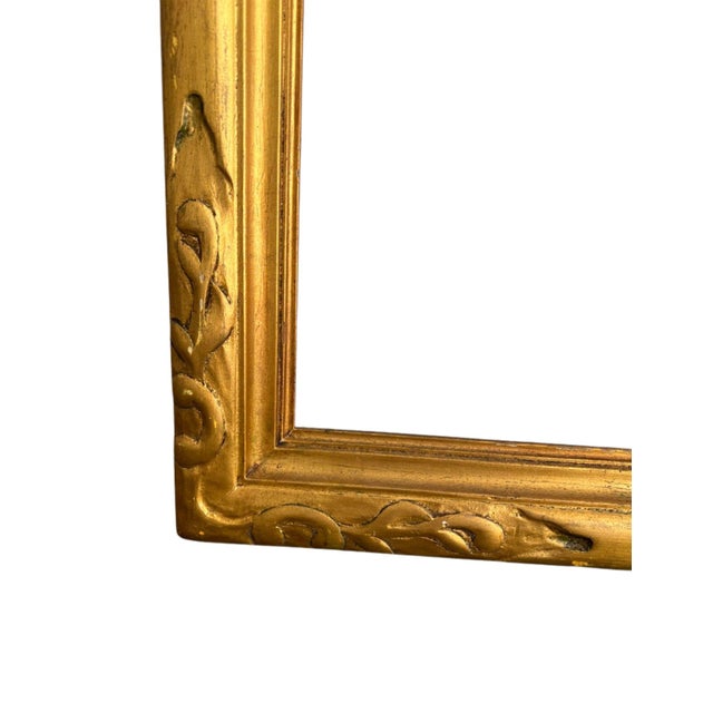 Wood Vintage, Large Giltwood Art Nouveau Frame For Sale - Image 7 of 12