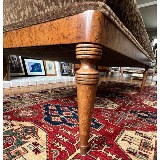 O’.Henry House Limited (High Point, NC) Bench/Coffee Table. Covered in custom brown mohair fabric. Beautiful solid wood -...