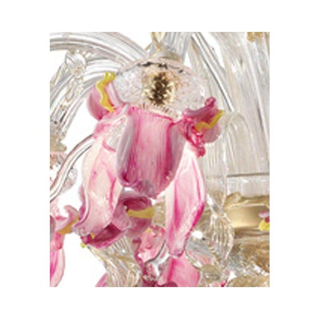 Venetian Pink Floreal Murano Glass Chandelier by Simoeng For Sale - Image 6 of 14