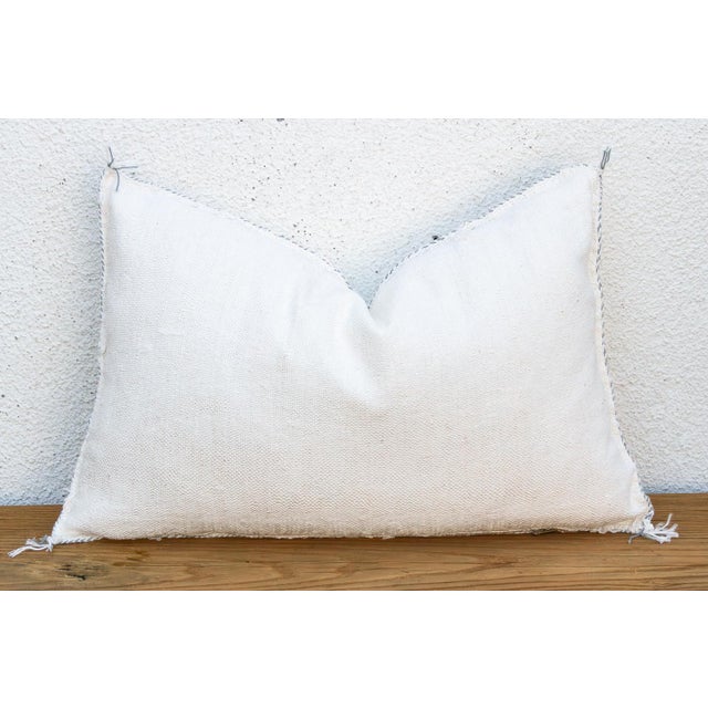 Frost Star White Lumbar Moroccan Silk Pillow For Sale In Los Angeles - Image 6 of 7