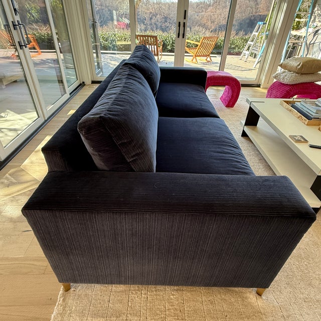 2020s Navy Velvet Century Sofa For Sale - Image 5 of 11
