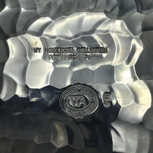 “Wendell August Forge” Hammered Aluminum My Hometown Pittsburgh Pa. Skyline Tray For Sale - Image 11 of 13