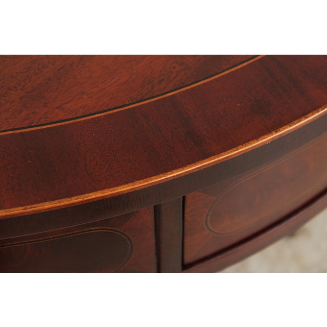 Baker Round Mahogany Pedestal Drum Table For Sale - Image 11 of 16