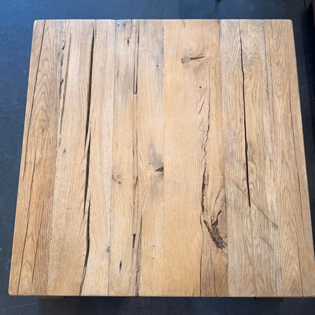 1980s Reclaimed Oak Coffee Table, With Rotating Top For Sale In New York - Image 6 of 12