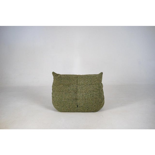 Togo Lounge Chair and Khaki Tweed Fabric by Michel Ducaroy for Ligne Roset, 1973, Set of 2 For Sale - Image 9 of 18