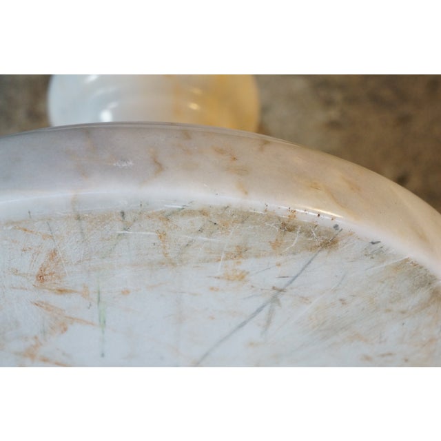 Mid Century Italian Marble Scalloped Pedestal Side Table Sculpture Stand For Sale - Image 15 of 16