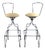 Mid Century Wrought Iron Swivel Bar Stools - a Pair For Sale