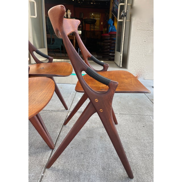 Arne Hovmand-Olsen Set of Six Arne Hovmand-Olsen Teak Dining Chairs, Circa 1959 For Sale - Image 4 of 7