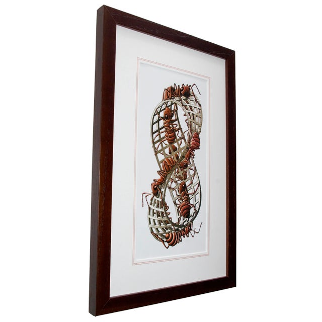 1950s Geometric Pattern Lithograph After M.C. Escher, Framed | Chairish