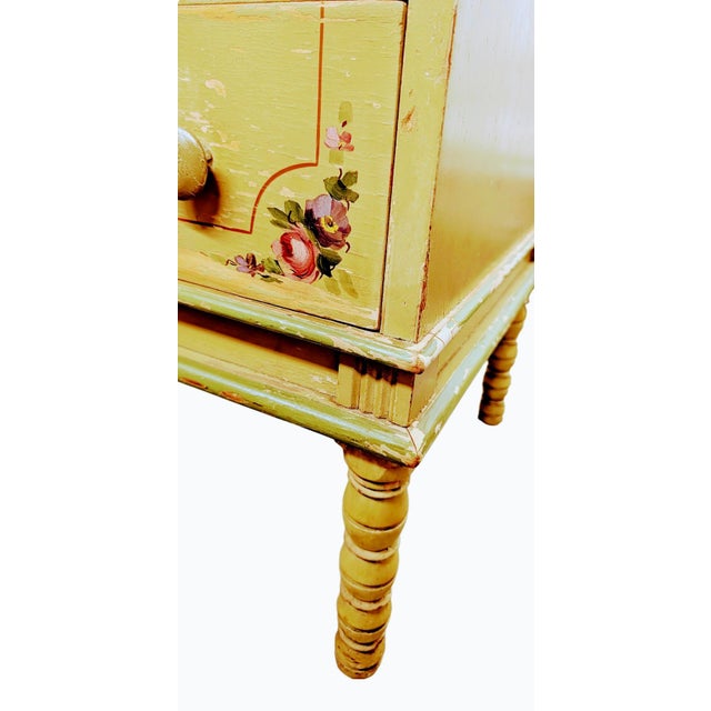 Antique Wash Rustic Dresser Hand Painted Light Green For Sale - Image 11 of 13