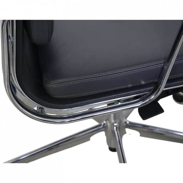 Gray EA-219 Office Chair in Grey Leather by Charles Eames For Sale - Image 8 of 18