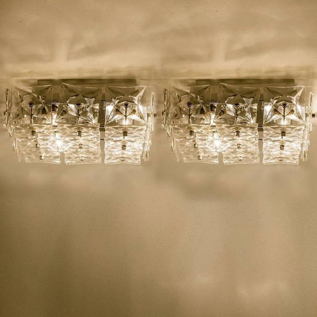 Mid-Century Modern Light Fixtures in Nickel and Crystal Glass from Kinkeldey, 1970s, Set of 5 For Sale - Image 3 of 18