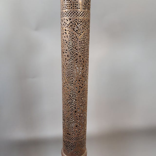 1950s 1950s Syrian Pierced Brass Floor Lamp For Sale - Image 5 of 13