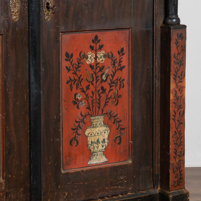 19th-Century Hungarian Hand-Painted Pine Armoire Dated 1868 For Sale - Image 11 of 14