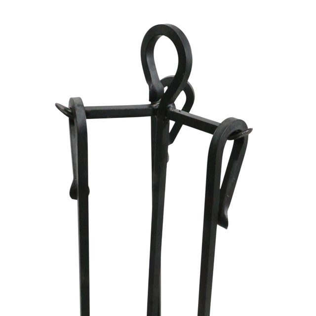 Vintage Four Piece Wrought Iron Fireplace Tool Set For Sale In New York - Image 6 of 8