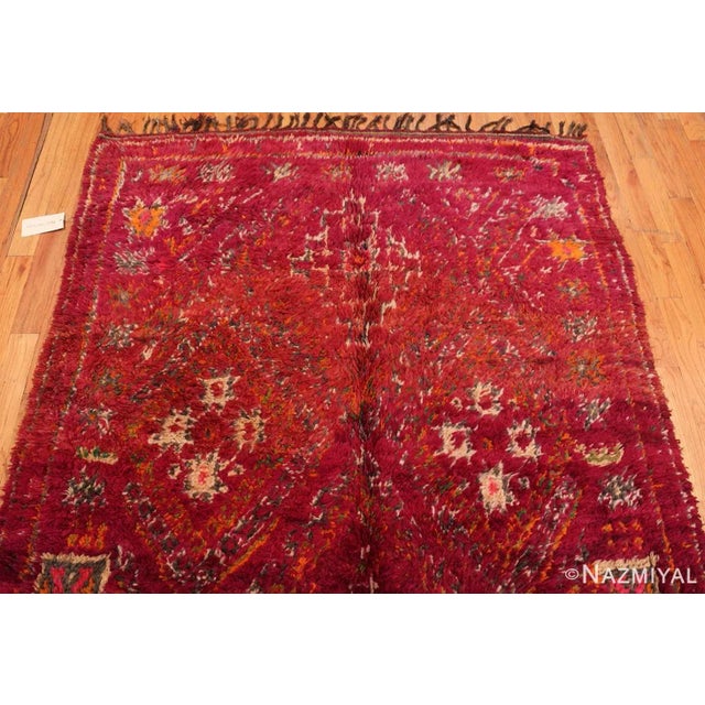 Mid 20th Century Nazmiyal Collection Geometric Folk Art Vintage Moroccan Rug For Sale - Image 5 of 8