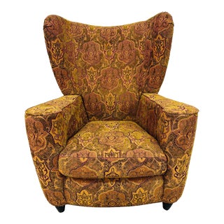 Vintage Thayer Coggin Oversized Upholstered Wing Chair For Sale