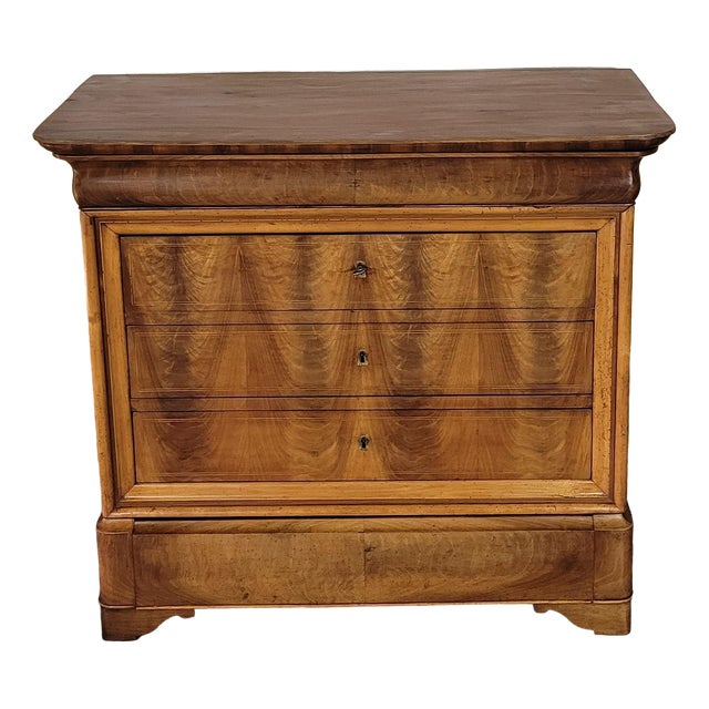 Small Louis Philippe Walnut Chest of Drawers For Sale