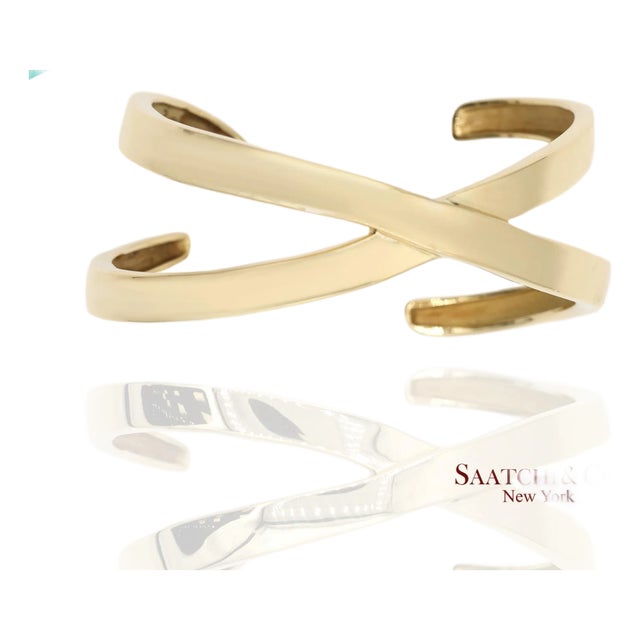 Mid 20th Century Tiffany & Co. 18k(750) Solid Yellow Gold Paloma Picasso Cuff Bangle Bracelet For Sale