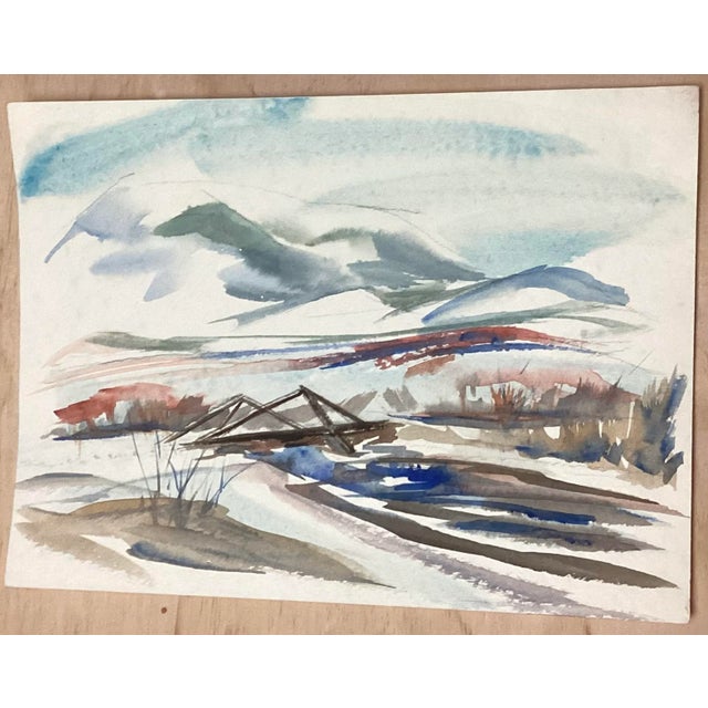 Sybil Rew Late 20th Century Colorado Mountain Landscape Painting For Sale - Image 4 of 4