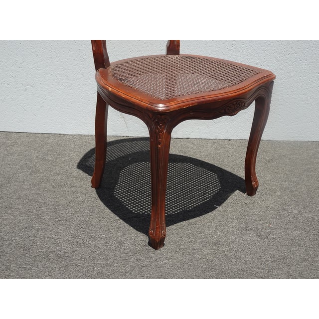 Vintage French Country Brown Cane Side Chair For Sale - Image 11 of 14