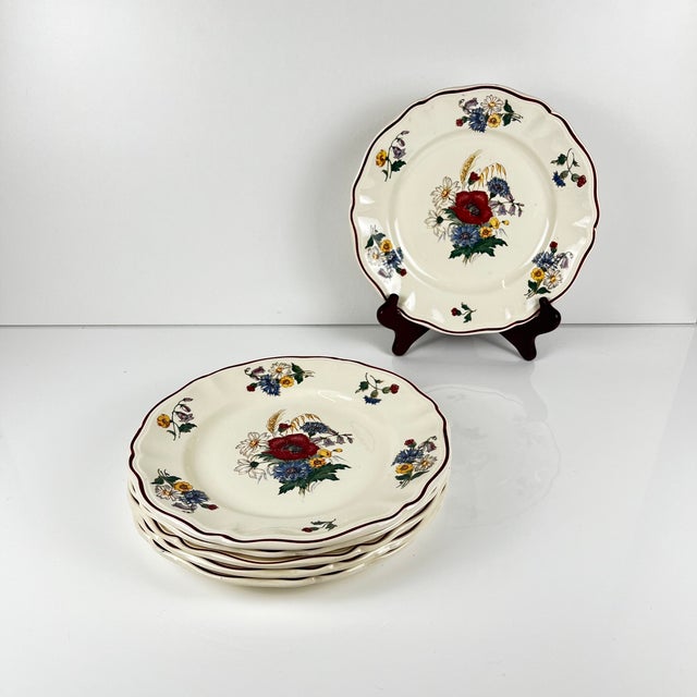 Set of 6 "Agreste" dinner plates, Sarreguemines, 20th century. Dimensions: Diameter: 23 cm Height: 2 cm Good overall...