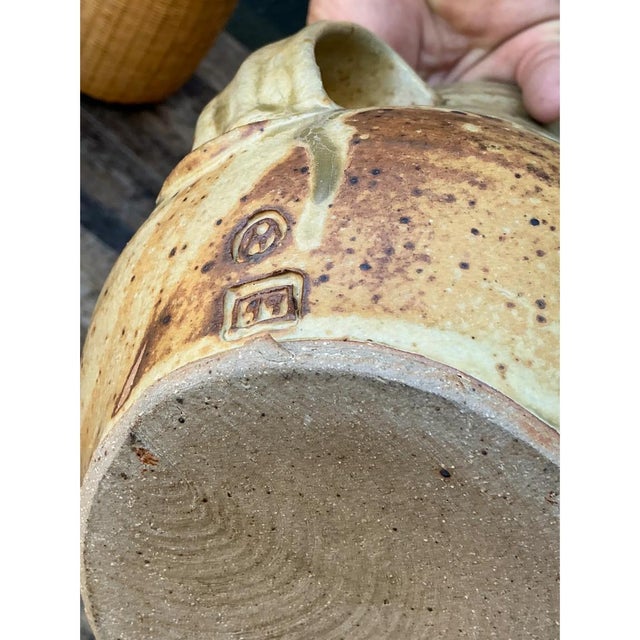 Ceramic Vintage Handcrafted Ceramic Farmer Vase For Sale - Image 7 of 12