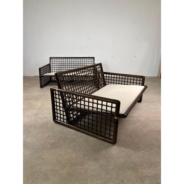 Wood Basilian Sofas by Tobia Scarpa for B&B Maxalto, 1970s, Set of 2 For Sale - Image 7 of 14