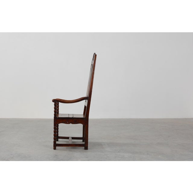 Antique Armchair in Hand Carved Oak, 1700s For Sale - Image 5 of 18