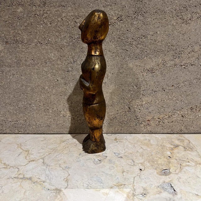 Ornamental & Decorative Materials 1970s Golden Oscar Art Sculpture Cycladic Figurine For Sale - Image 7 of 11