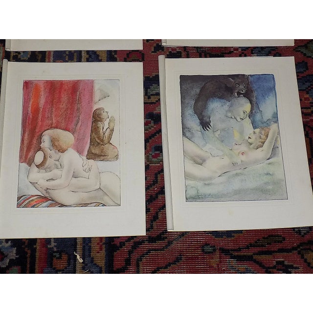 Printmaking Materials Vintage French Limited Edition Hand Colored Mariette Lydis Engravings - Set of 9 For Sale - Image 7 of 10