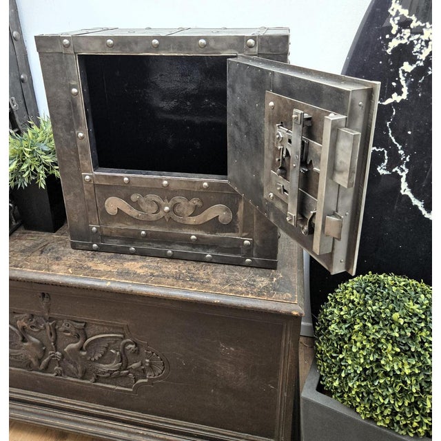 Antique 18th Century Italian Wrought Iron Safe For Sale - Image 11 of 12