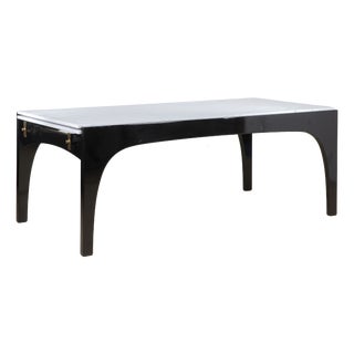 Large Extendable Marble and Lacquered Wood Dining Table by Ignazio Gardella for Misura Emme, Italy, 1985 For Sale