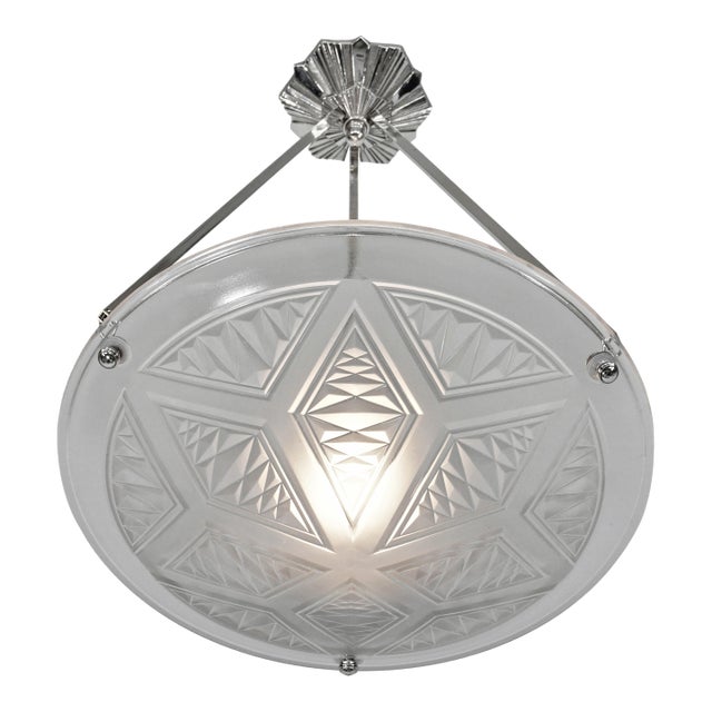 French Art Deco Pendant Light by Pierre Maynadier 1930 France For Sale