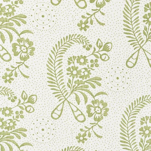 Sample - Schumacher Millicent Fabric in Leaf For Sale