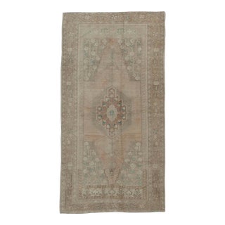 Vintage Turkish Oushak Rug Runner 3ft 9in X 7ft 1in For Sale