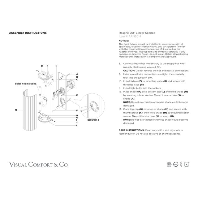 AERIN for Visual Comfort Signature Rosehill 20" Linear Sconce in Polished Nickel with White Strie Glass For Sale - Image 9 of 9