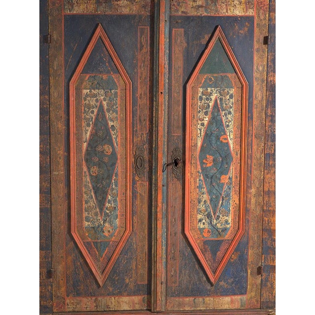 Baroque Antique Polychrome Wood Wardrobe For Sale - Image 3 of 18