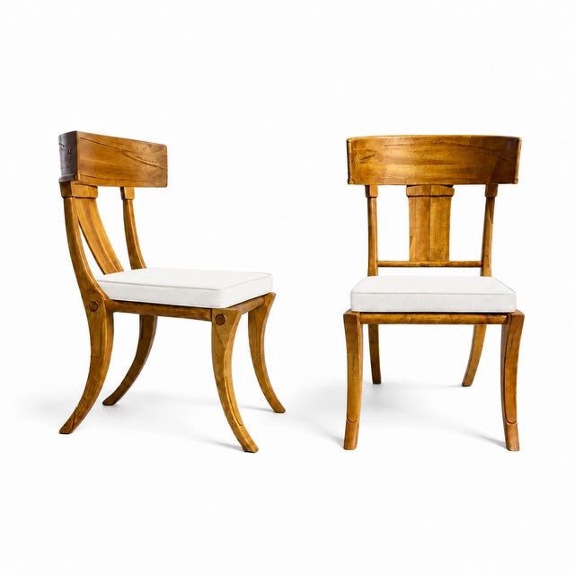 2000 - 2009 Teak Klismos Patio Dining Chairs. - Set of 8 For Sale - Image 5 of 5