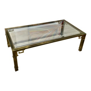 1970s Vintage Mastercraft Brass Coffee Table For Sale