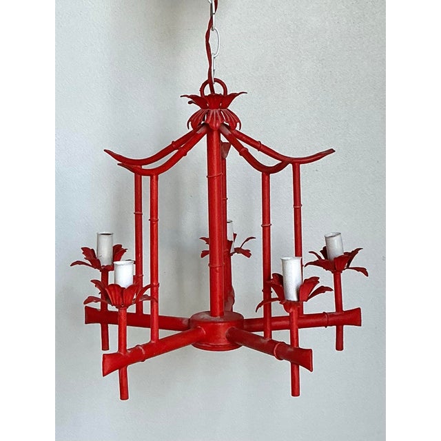 Vintage Regency Painted Faux Bamboo Pagoda Lantern For Sale - Image 11 of 12